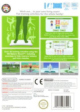 Wii Fit box cover back